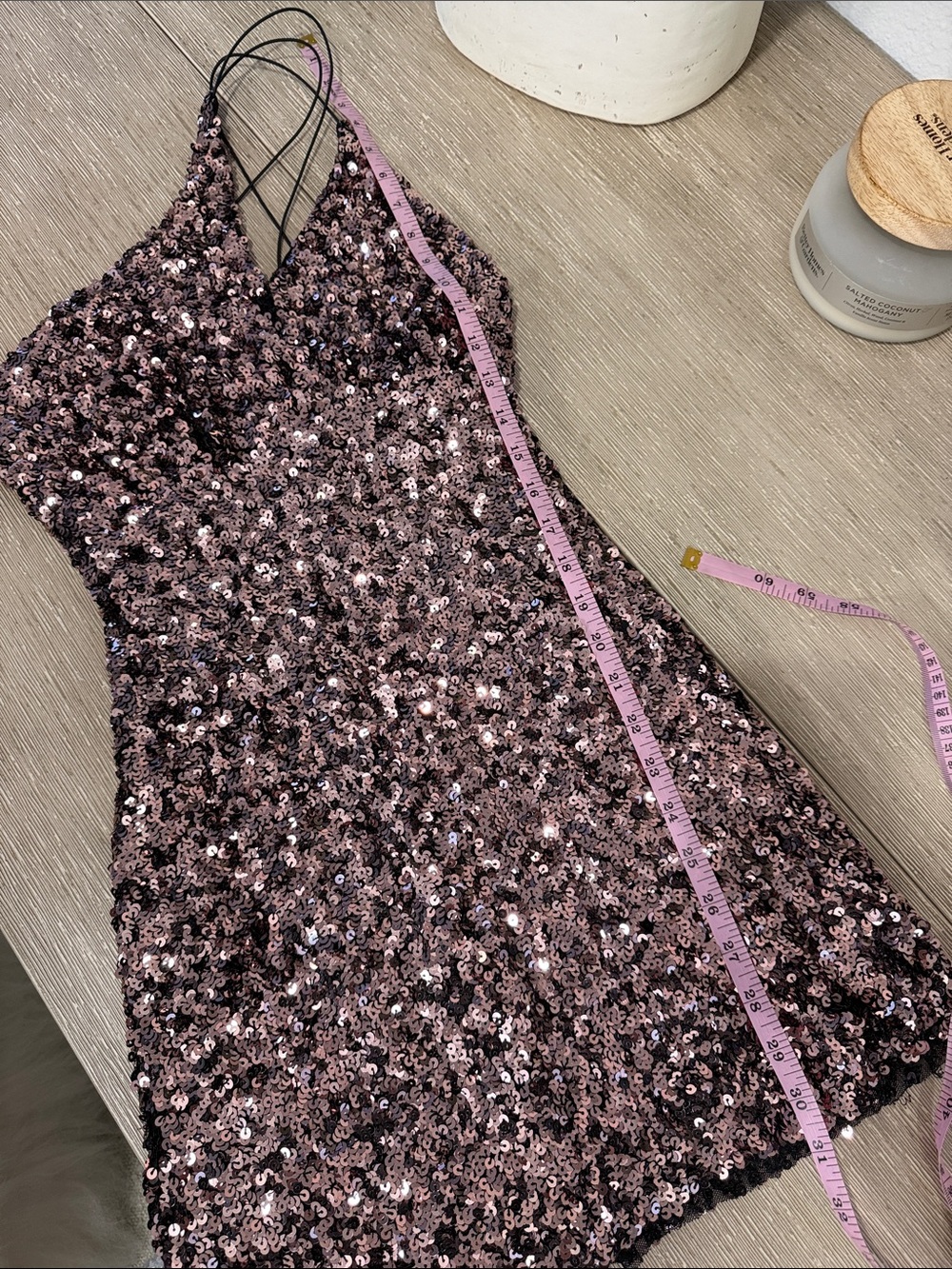 ASTR The Label Stretch Sequin Cutout Asymmetric Party Mini Dress Rose Pink S - Picture 7 of 10